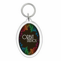 Transparent Oval Acrylic Key Tag w/ Full Color Insert (2 5/8"x 1 3/4")